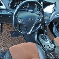 Двухслойные коврики EVA на Hyundai Santa Fe III 3 ряда (2012-2018)